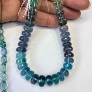 Fluorite Afghanistan, 20 cm, Faceted Rondell, 10.7*6.15-10.1*5.8 mm