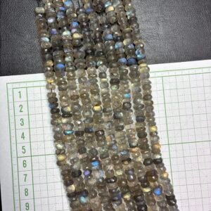 Labradorite faceted rondell, 25 cm,  7*4 mm - 8*5 mm