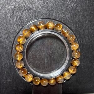 High Quality Classic Golden Rutilated Quartz Bracelet 8-8.5 mm Natural Gold