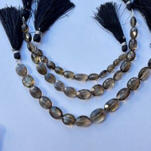 AA+ Smoky Quartz, 7*9-12*15 mm, faceted oval