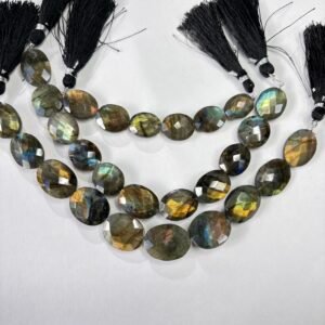 Labradorite faceted oval,11*14-17*20 mm, 20 cm,10 cm