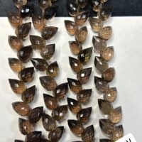 smokey drop briolette cut, 30-32 beads, 18 cm, 10.6*7.15mm