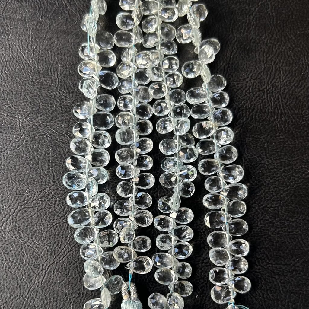 Aquamarine Faceted Pear, 12 CM