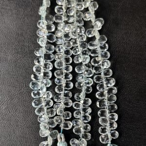 Aquamarine, 12cm, Smooth Pear, 5*7-7*9 MM