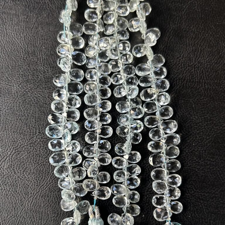 Aquamarine Faceted Pear, 12 CM