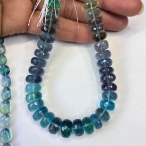 Fluorite Afghanistan, 20 cm, Faceted Rondell, 10.7*6.15-10.1*5.8 mm