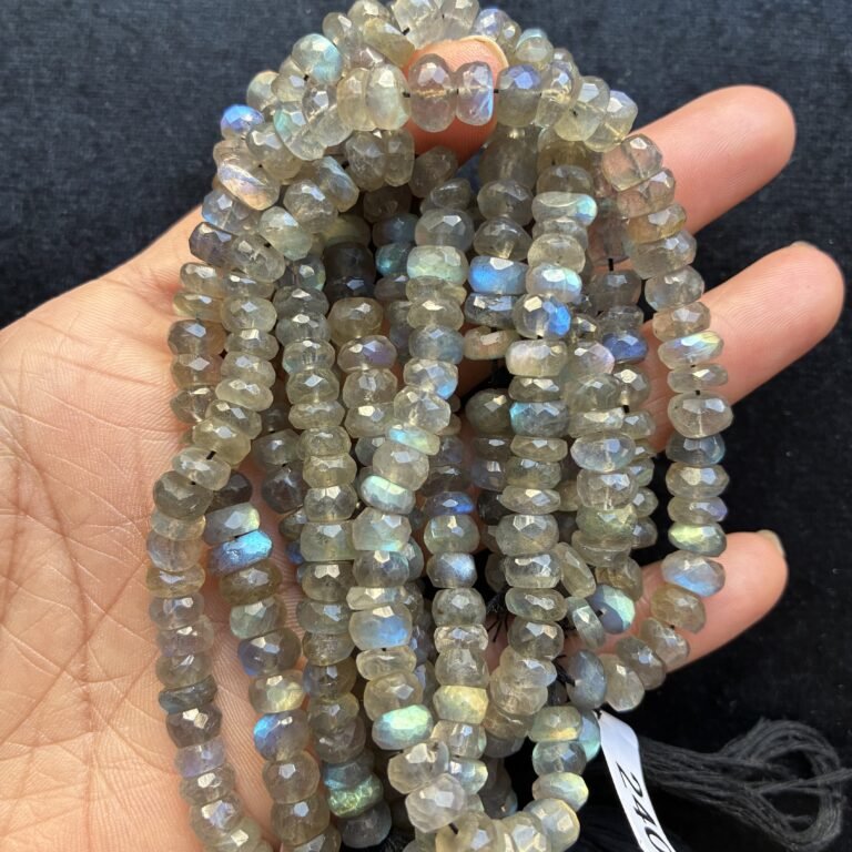 Labradorite Faceted Rondelle, 25 Cm, 7*4 MM - 8*5 MM