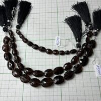 Smoky Quartz, gradation, faceted oval shape ,14.5*10*6 mm-10*7*5