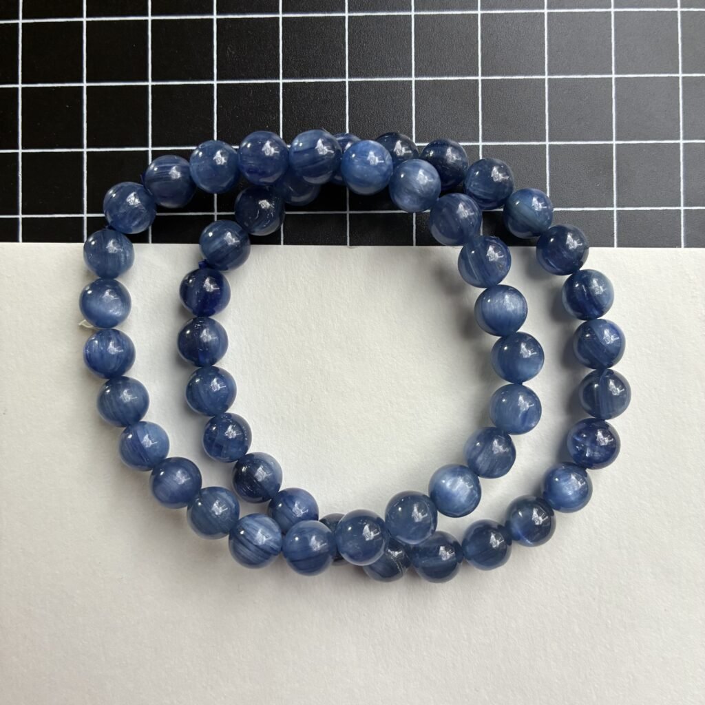 カイヤナイト天然石ブレスレット、7mm
