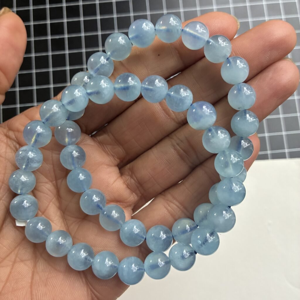 Aquamarine Bracelet, 8.5-9mm, 17cm