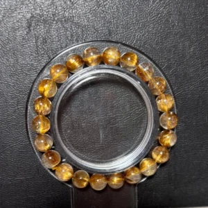 High Quality Classic Golden Rutilated Quartz Bracelet 8-8.5 mm Natural Gold