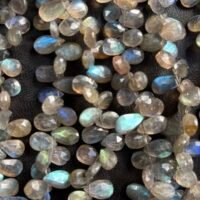 Labradorite faceted pear, 28cm , 12.4*6.3*4 - 13.4*7.4*3