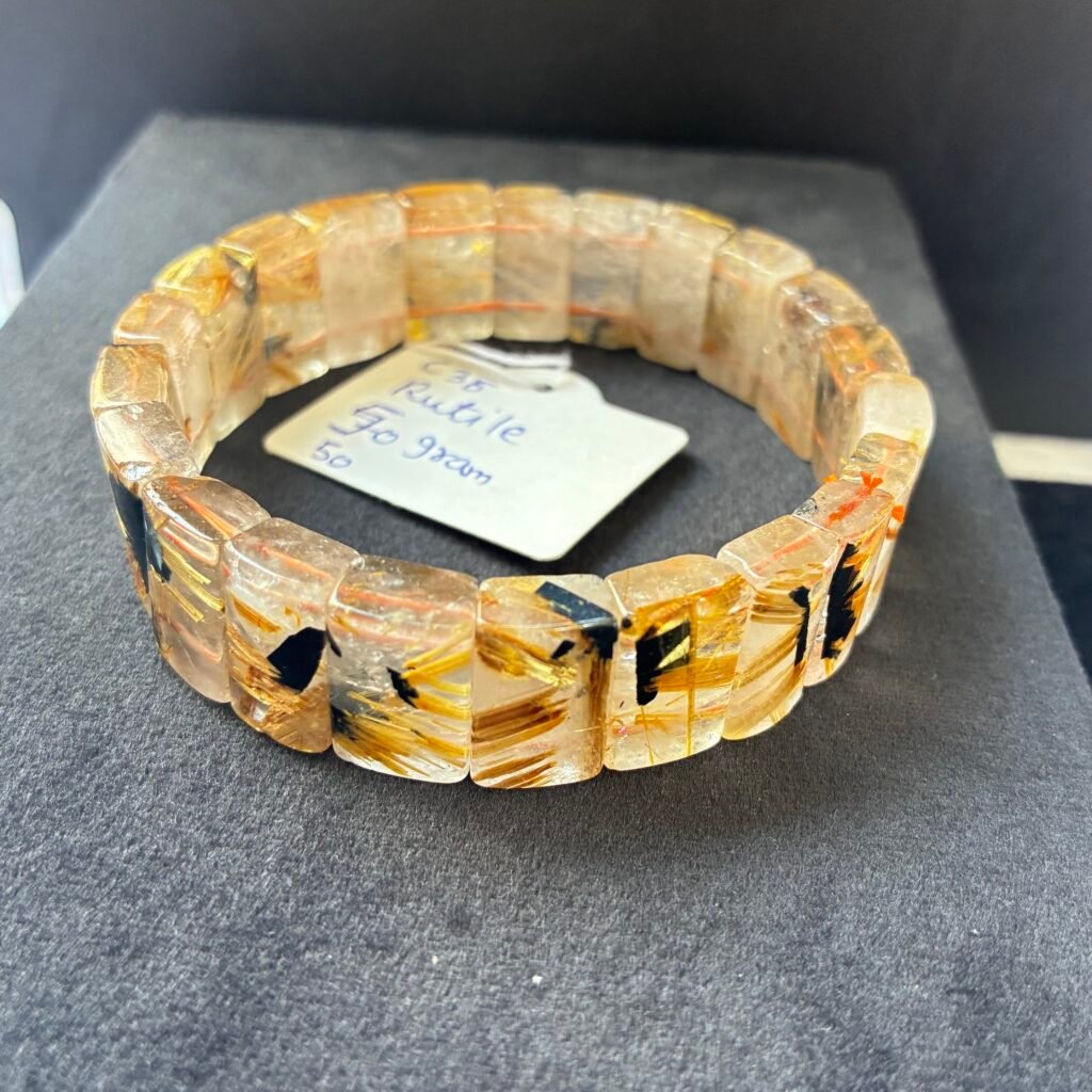 Rutile Bracelet Black, 16x5.8mm, 18cm