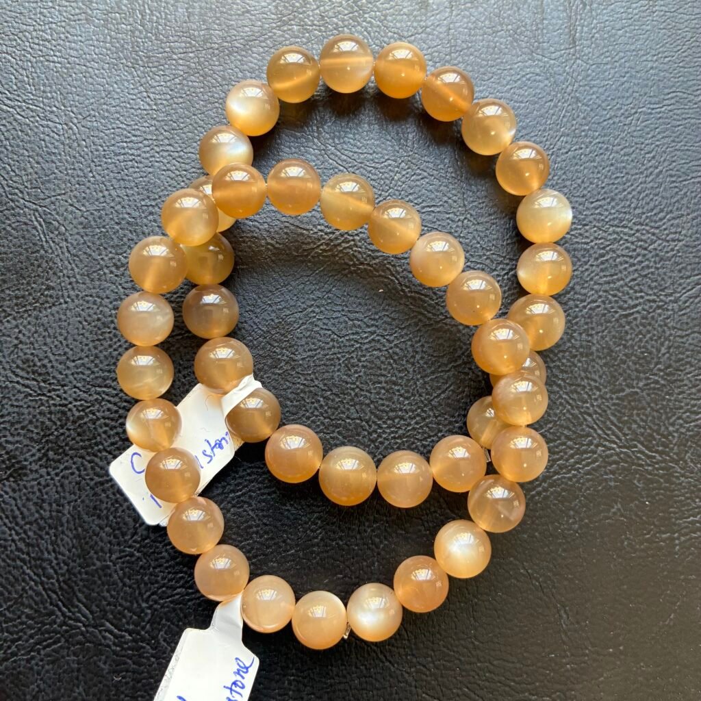 Brown Moonstone Bracelet 8.5mm, 9mm, s, msize, 16cm