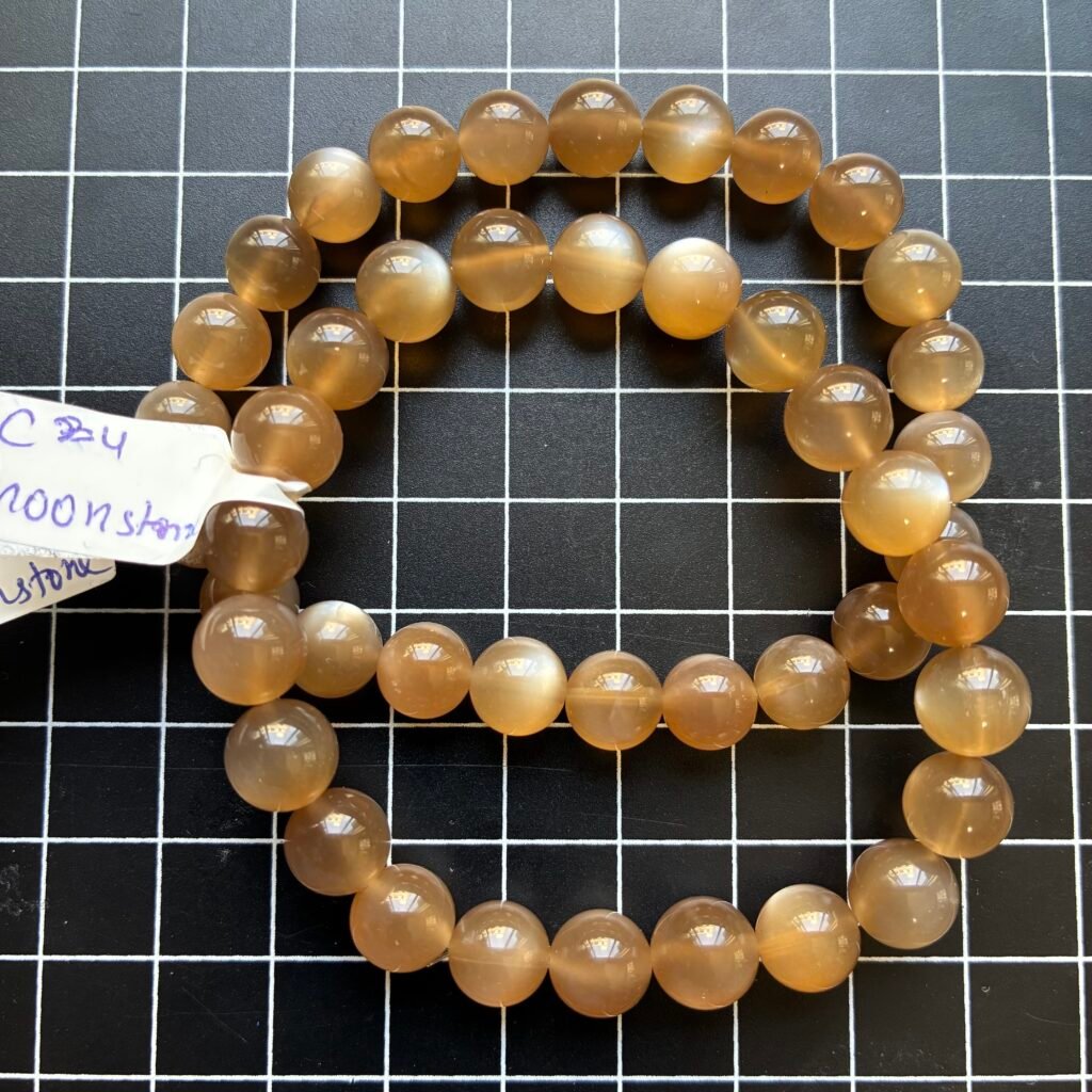Brown Moonstone Bracelet 8.5mm, 9mm, s, msize, 16cm