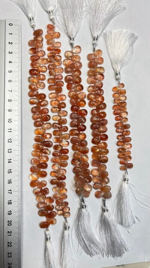 Africa Sunstone, 5*7-8*13, smooth Pear, 20 Cm, 15cm, 10 CM