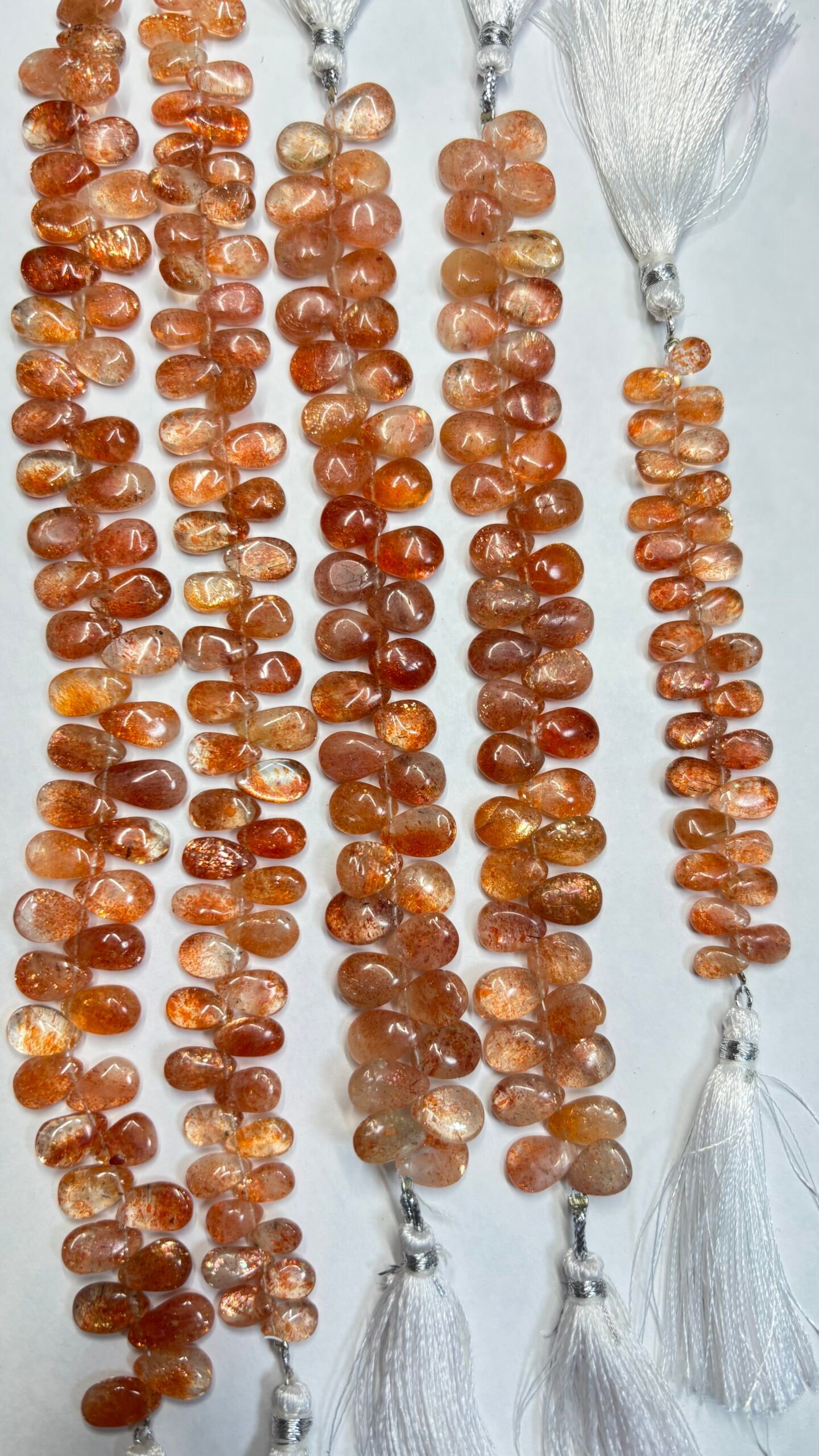 Africa Sunstone, 5*7-8*13,Smooth Pear, 20 cm,15cm,10 cm
