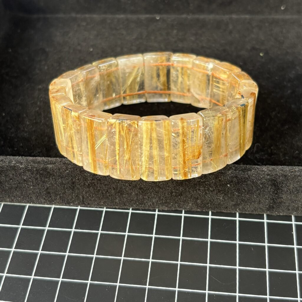 ルチルバングルブレスレット、21×7mm、19cm