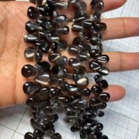 Moonstone Black & Gold shine,  Smooth pear, L,M,S size, 22 cm