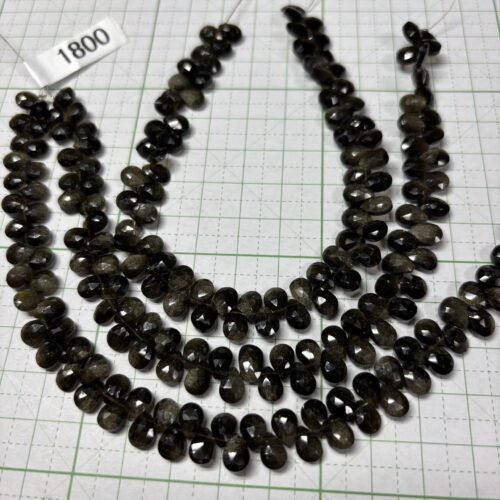 Obsidian, Faceted Pear, 21 Cm, 7.5*5.5*3 MM