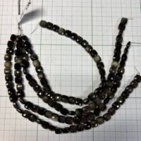 Obsidian Faceted cushion, 21 cm, 6.5*6.5mm