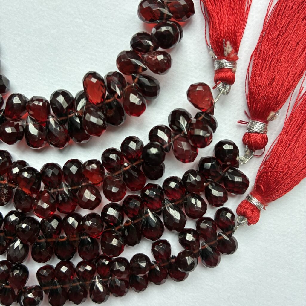 Garnet Drops Faceted