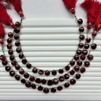 Garnet Faceted Heart
