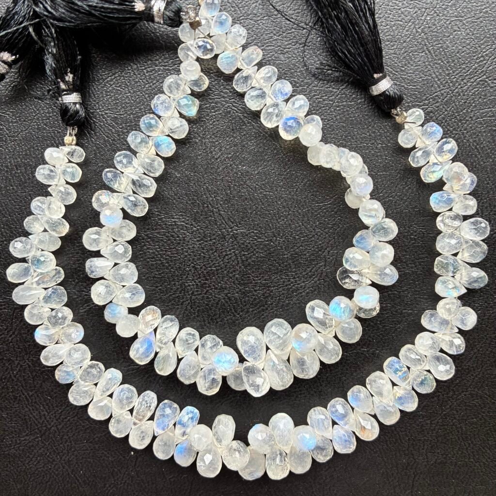 Rainbow Moonstone, Faceted Drop, 24 cm, 10.8*7.2-6.5*4.5 mm