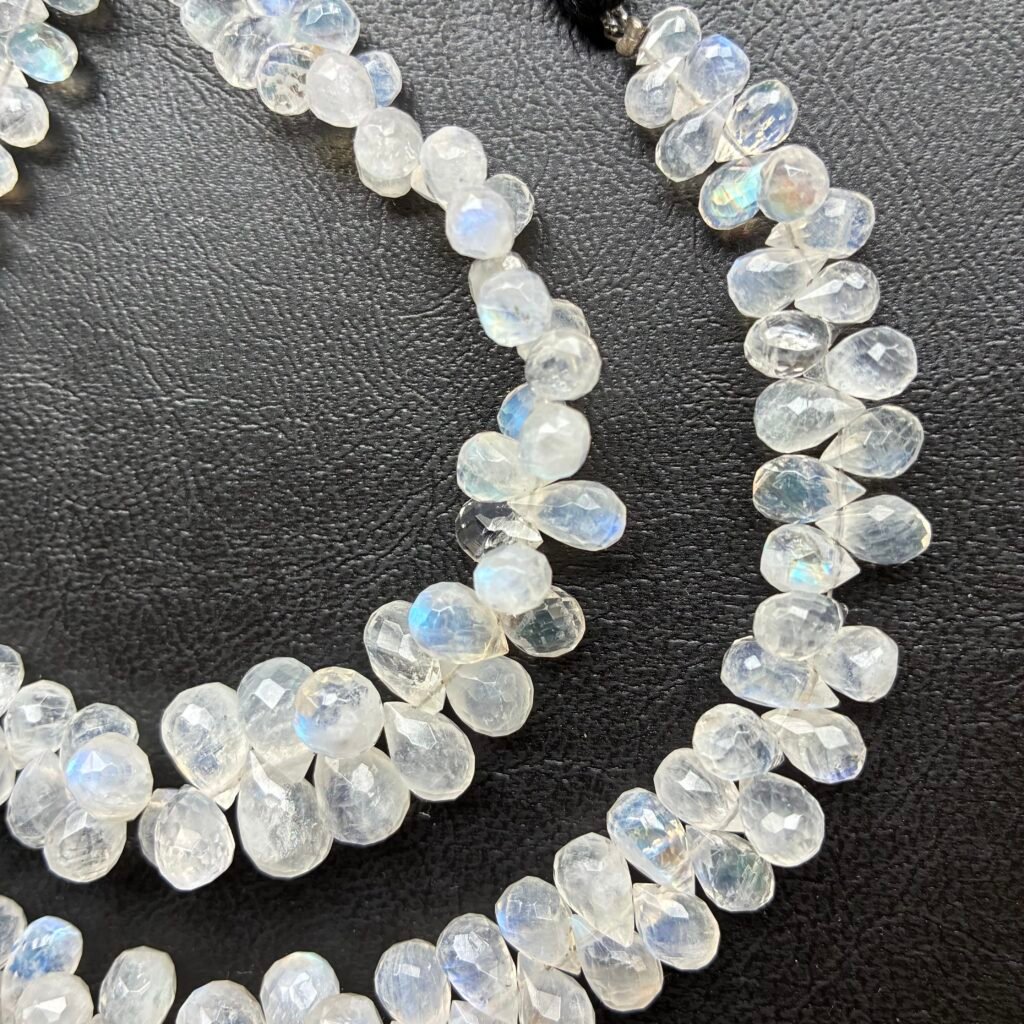 Rainbow Moonstone, Faceted Drop, 24 cm, 10.8*7.2-6.5*4.5 mm
