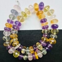 Mix Gemstone Rondell, 35 cm, 11.20*7.2mm, 57 beads