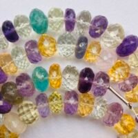 Mix Gemstone faceted Rondell, 35 cm, 7.5*4.5mm