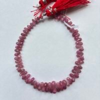 Ruby Faceted Drops, 22 cm, 8.11*4.3- 3.4*2.4mm