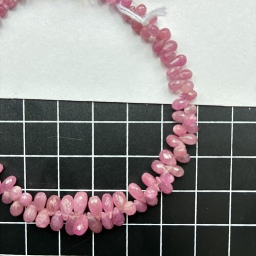 Ruby Faceted Drops, 22 Cm, 8.11*4.3- 3.4*2.4mm