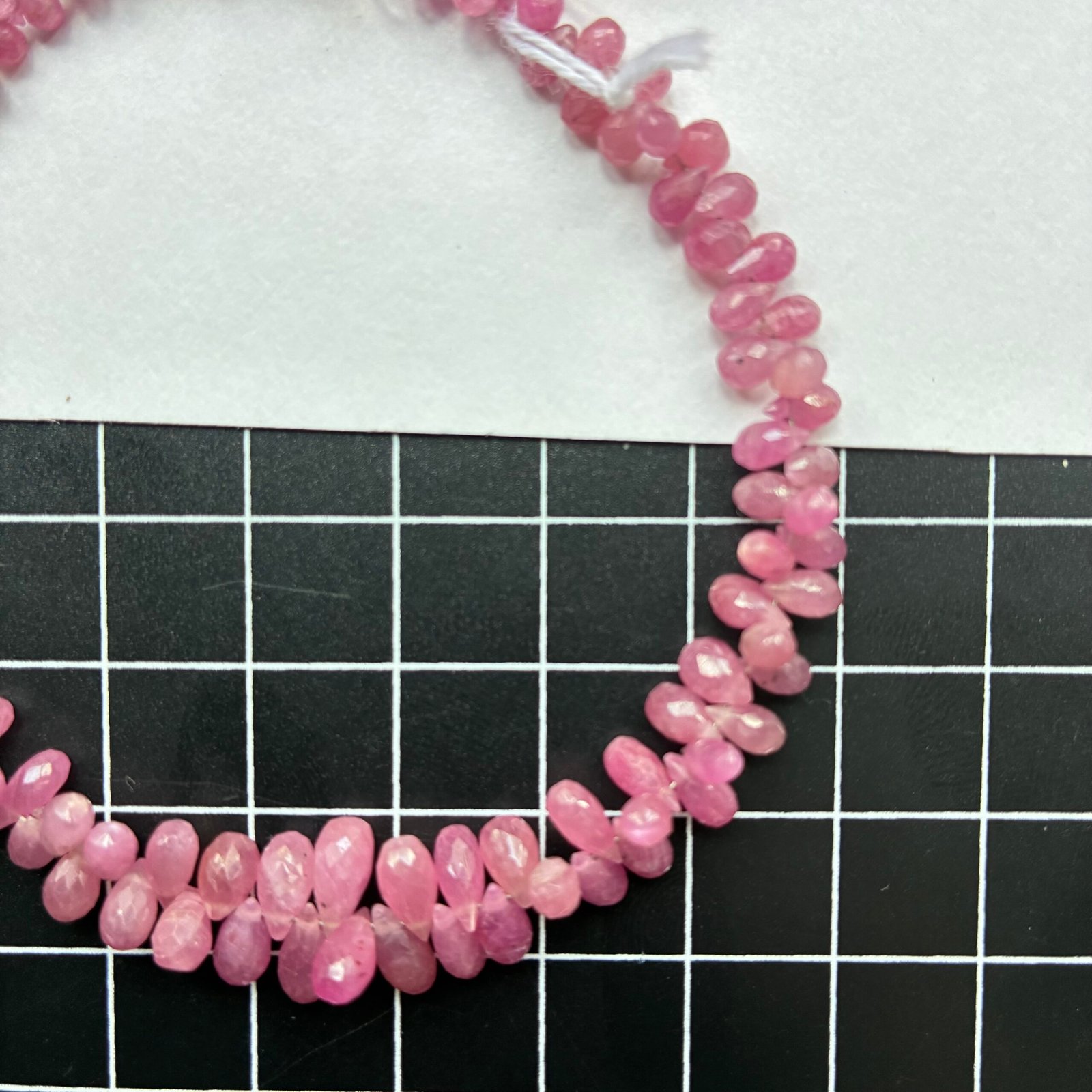 Ruby Faceted Drops, 22 cm, 8.11*4.3- 3.4*2.4mm - Image 2