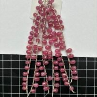 Pink natural Ruby Drops Size Gf, 10 cm, 7.6*5.5-7*4.5 mm , 18 beads