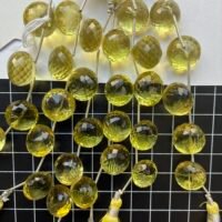 Lemon Quartz faceted Onion, AAA, 5 beads, 11.5*15.5 mm