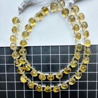 Lemon Quartz Onion S size, 7*7.5 mm, 21 cm, 23 beads