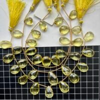 Lemon Quartz, Faceted Pear, 24cm, 11 beads, 20*15*10--15*11*8mm