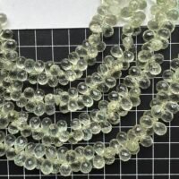 Green Amethyst, Faceted Drop, 24 cm, 77 beads, 9.3*7.4mm