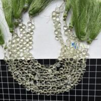 Green Amethyst, AAA quality, faceted Heart, 22 cm, 5.5*6.5*2.5mm