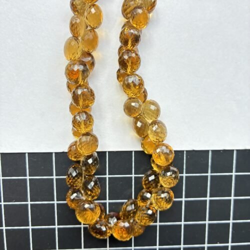 Beer Quartz, Faceted Onion, AAA Quality, M, L Size, 21 Cm, 7*8mm- 5.3*6.3mm