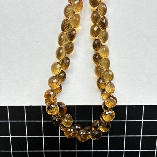 Beer Quartz, Faceted Onion, AAA Quality, M, L Size, 21 Cm, 7*8mm- 5.3*6.3mm