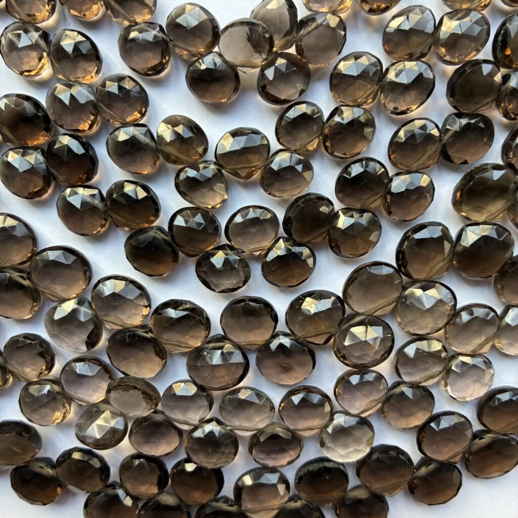 Smoky Quartz, Heart, L size, 22 cm, 9.5*9- 7.8*8.5MM