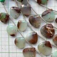 Aquaprase/Aqua Chalcedony Faceted Heart,22Cm, 21*6Mm