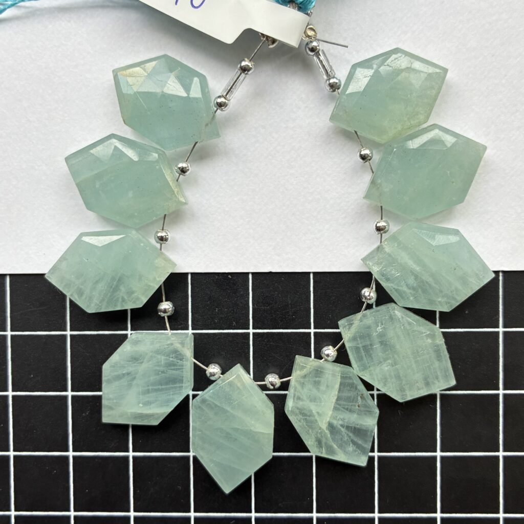 Milky Aqua Hexagon, 20*12*5 MM