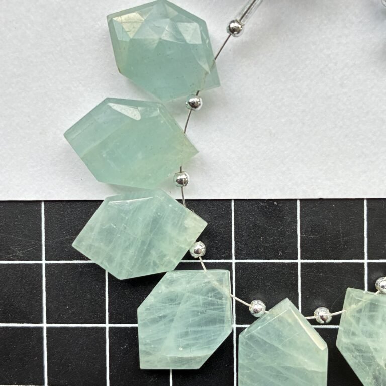 Milky Aqua Hexagon, 20*12*5 MM