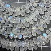 Rainbow Moonstone, Faceted Drops, 12 CM