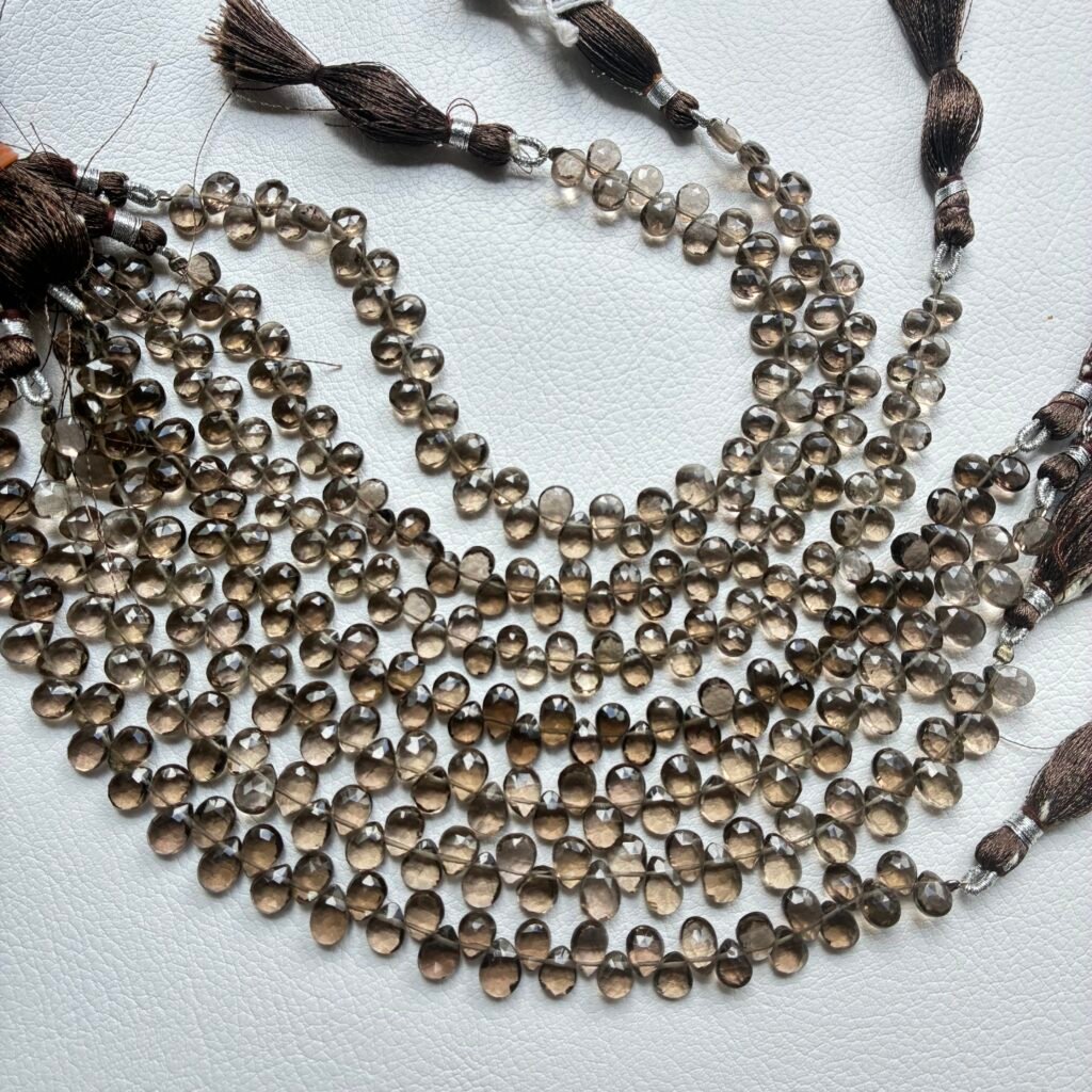 Smoky Quartz, M size, Pear, 22Cm, 7.6*6 mm- 7*5.4 mm