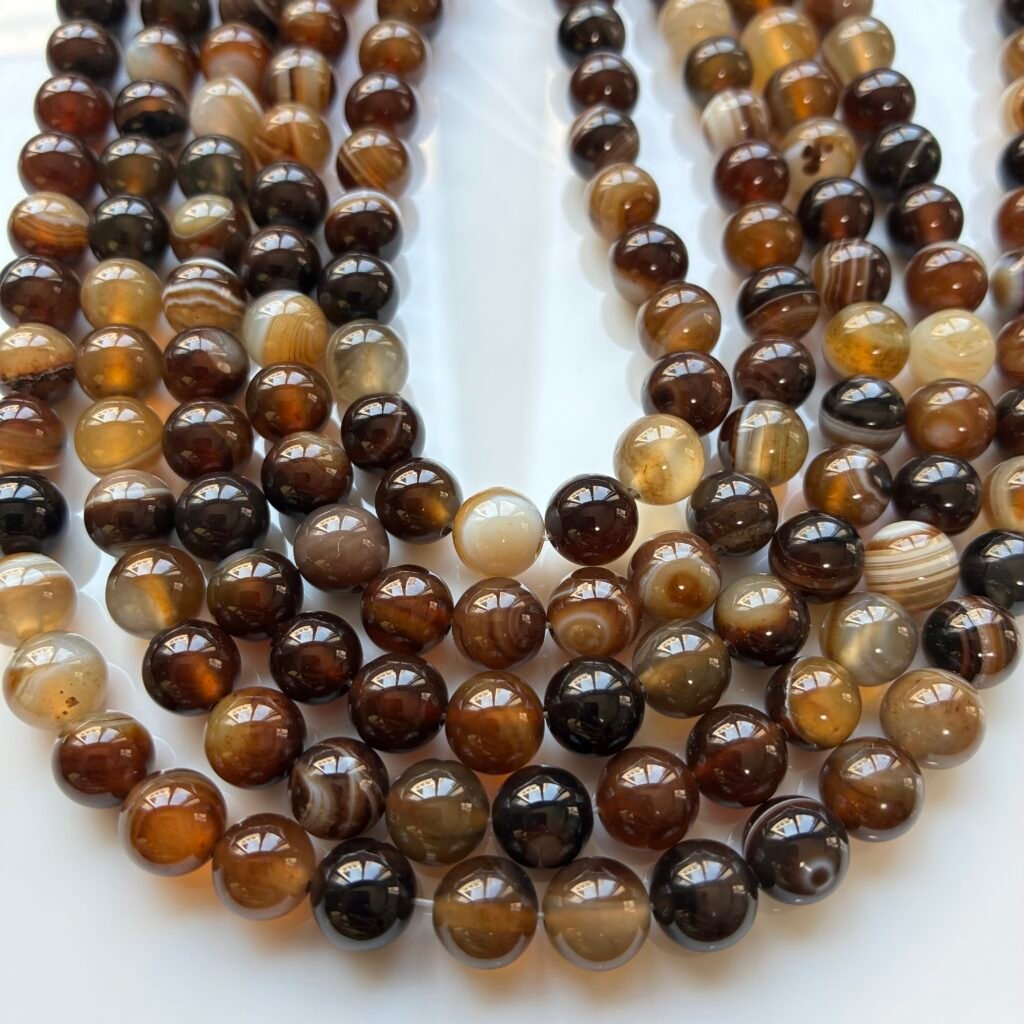 Brown Striped Agate, 8 Mm, 38 CM