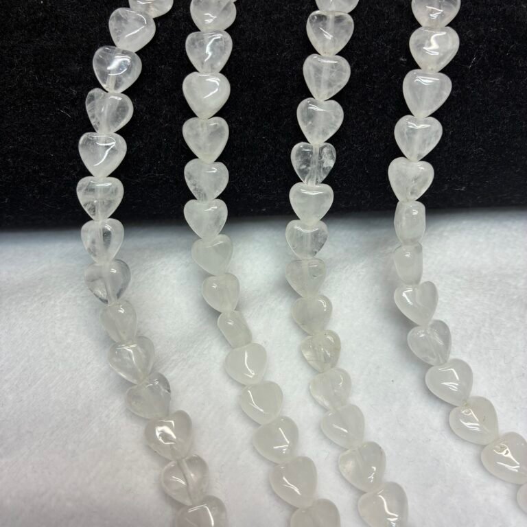 White Ice Crystal, Small Heart, 8 Mm, 38 MM